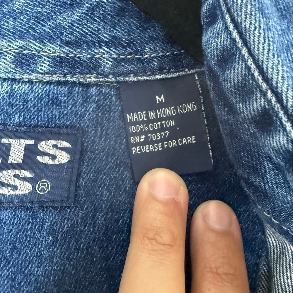 results jean mens  Vintage Blue Denim Jean Jacket - Size Medium - Picture 3 of 12